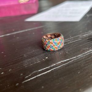 multi color eternity band ring